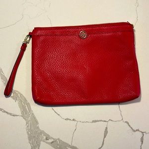 Red Tory Burch large wristlet